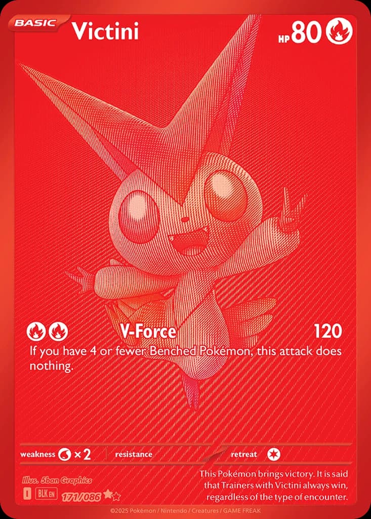 Victini, Black Bolt 171/086, Black White Rare, card scan